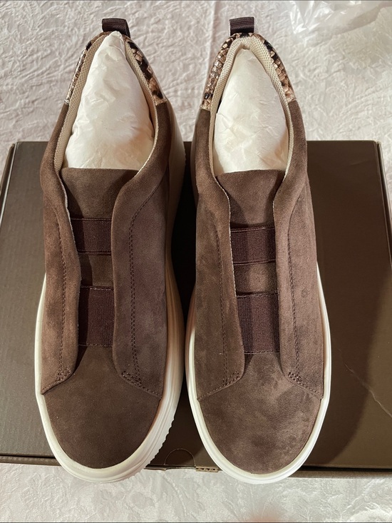 PAOLO GOLDE-L UNISEX CALF LEATHER Slip-On Suede Loafers in Dark Brown Sz 9M new